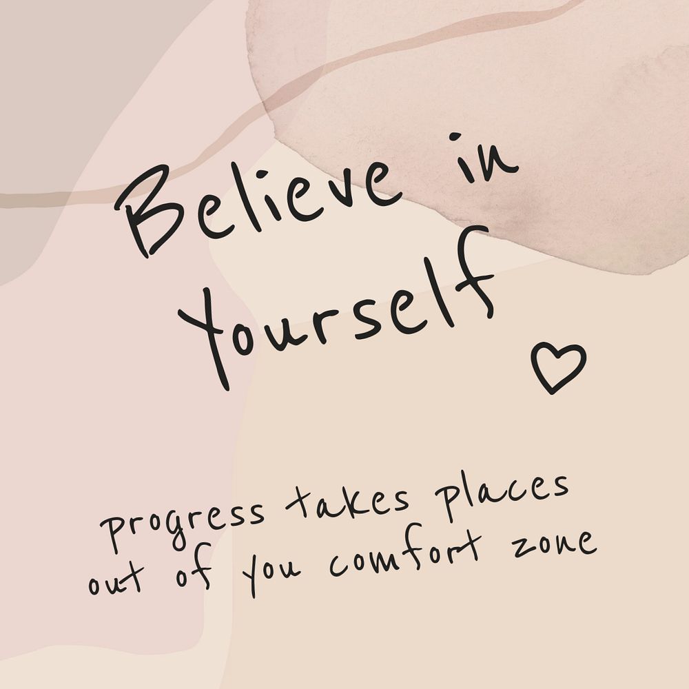 Inspirational quote instagram post template, beige aesthetic, editable text