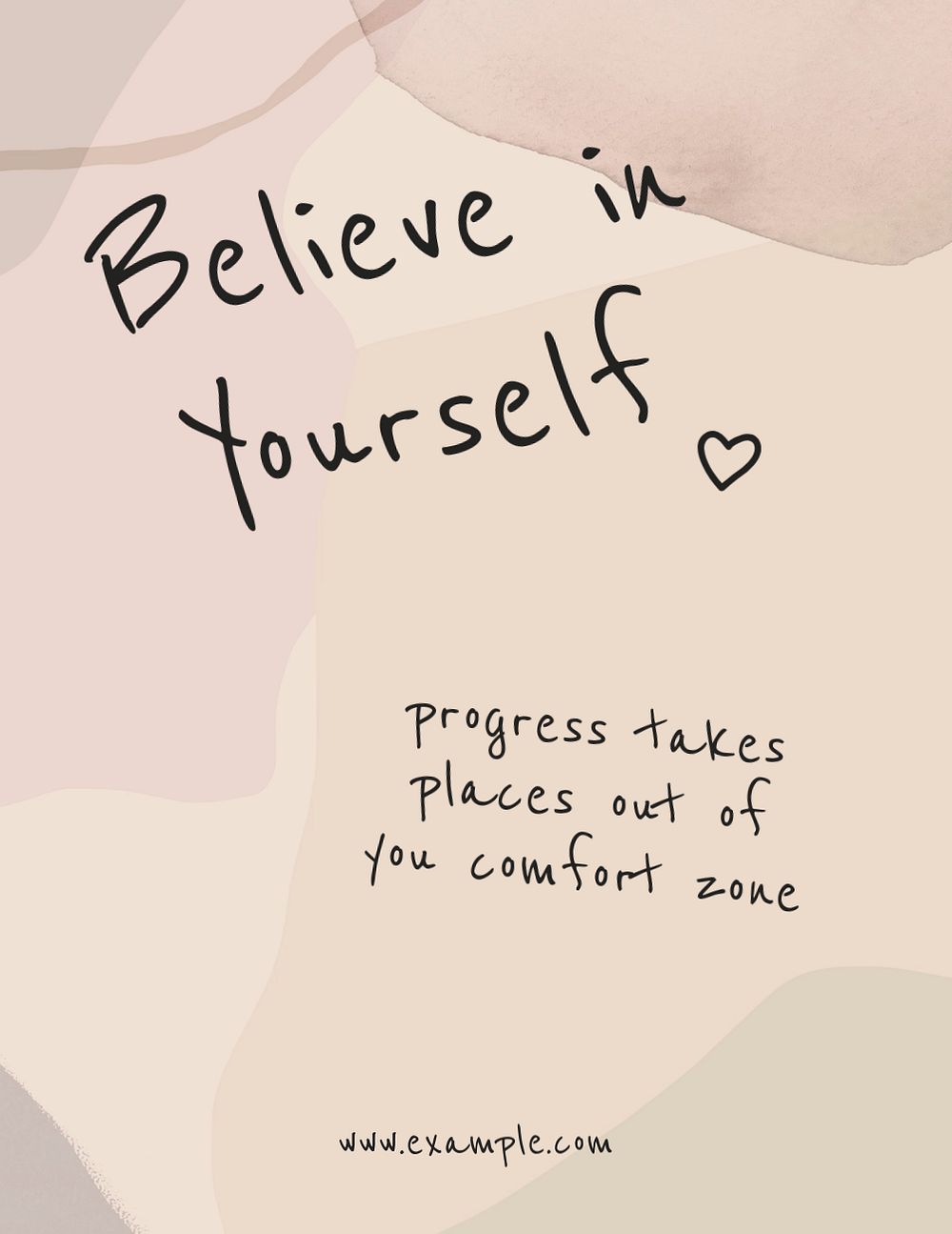 Inspirational quote flyer template, beige aesthetic, editable text