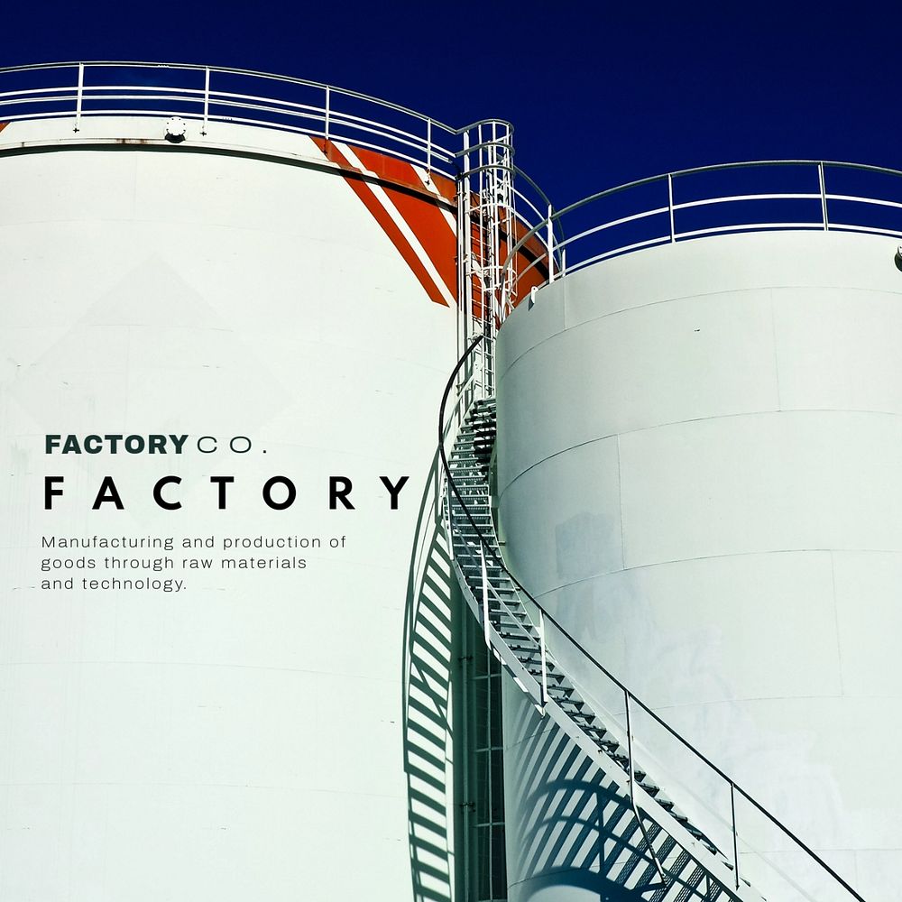 Factory Facebook ad template, editable industry design