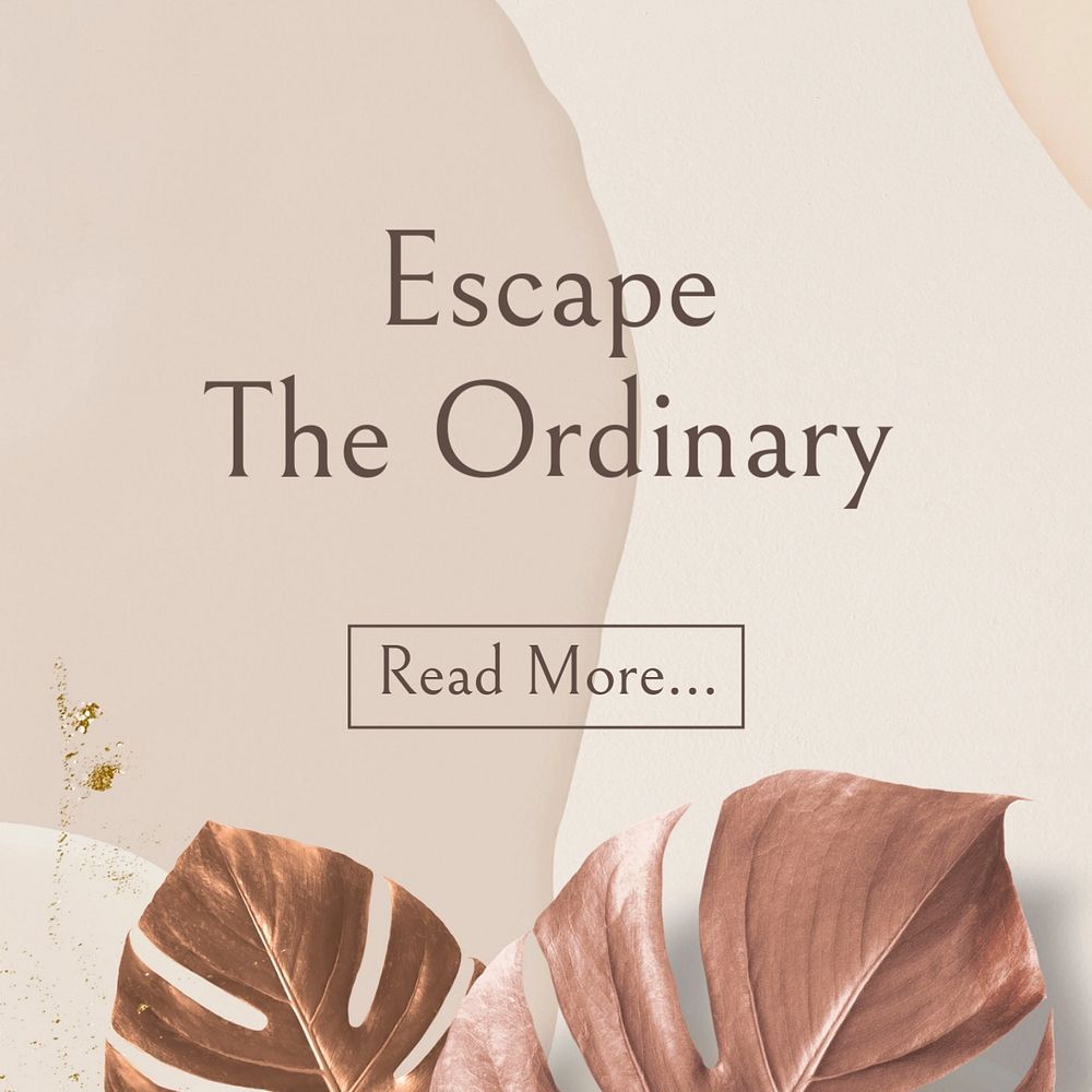 Rose gold instagram post template, small business, editable design