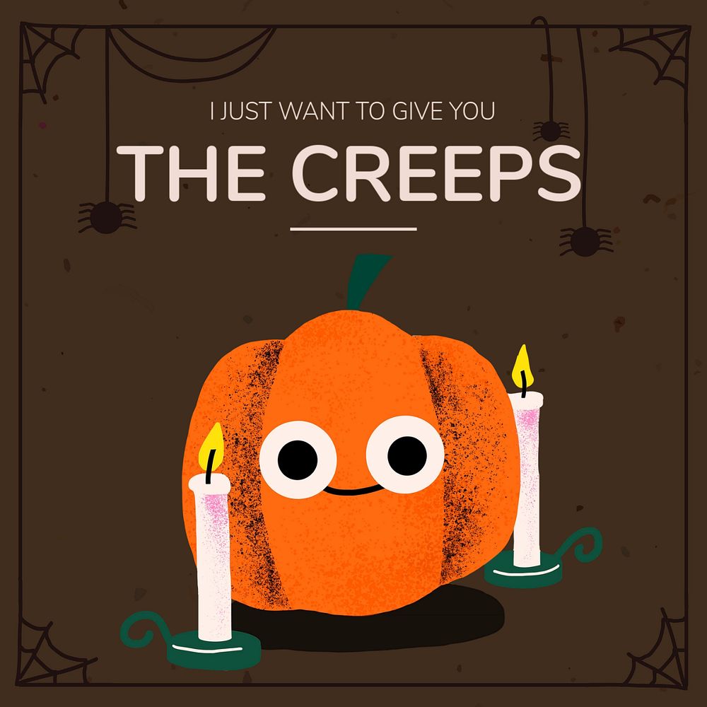 Cute Halloween Instagram post template, cute design