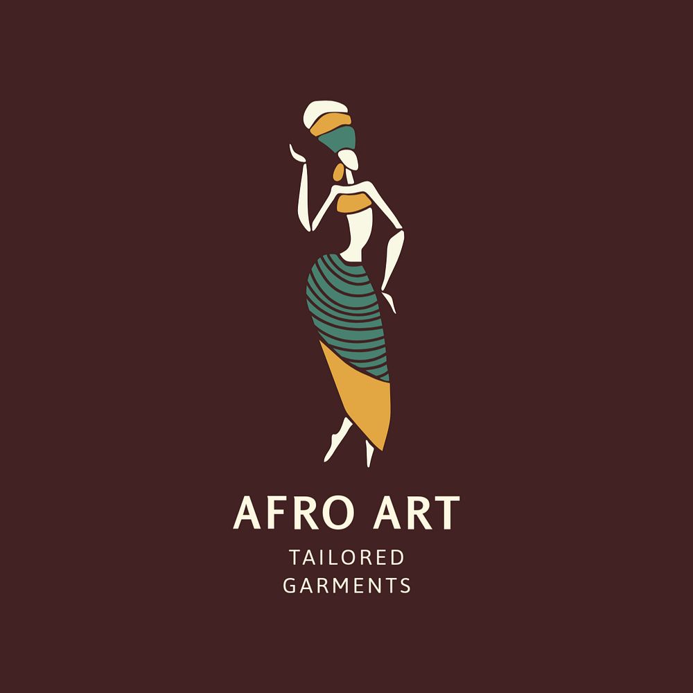 Editable Afro fashion logo template