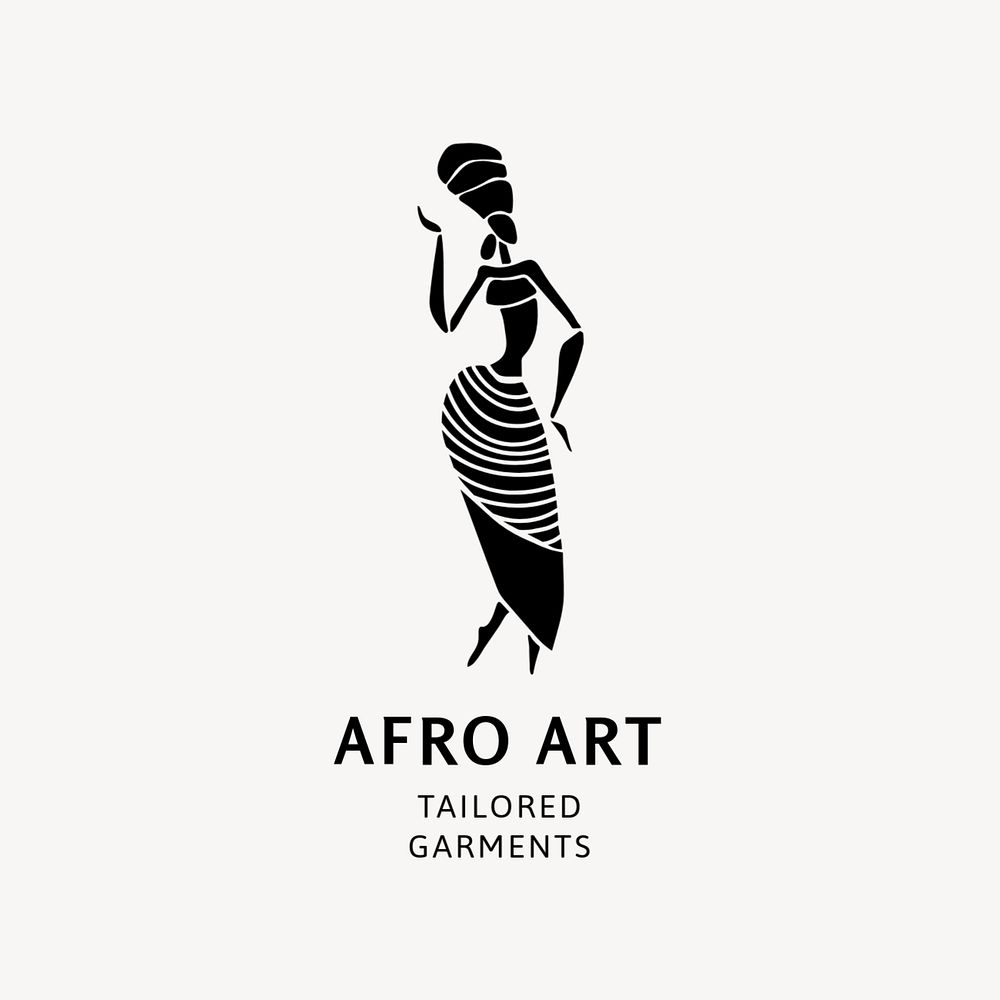 Editable Afro fashion logo template