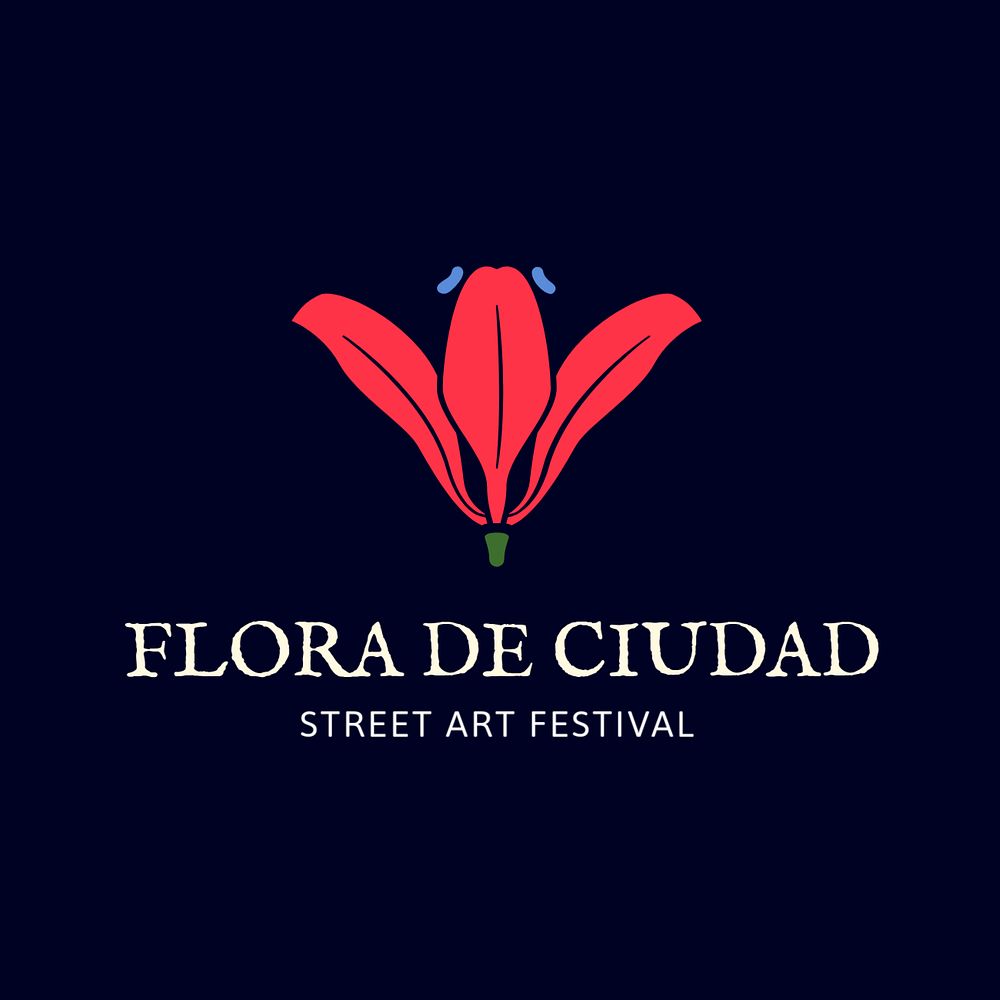 Customizable logo template, floral design