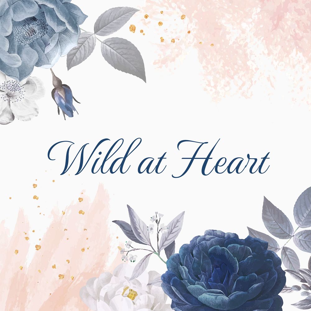 Watercolour flower instagram post template, editable text