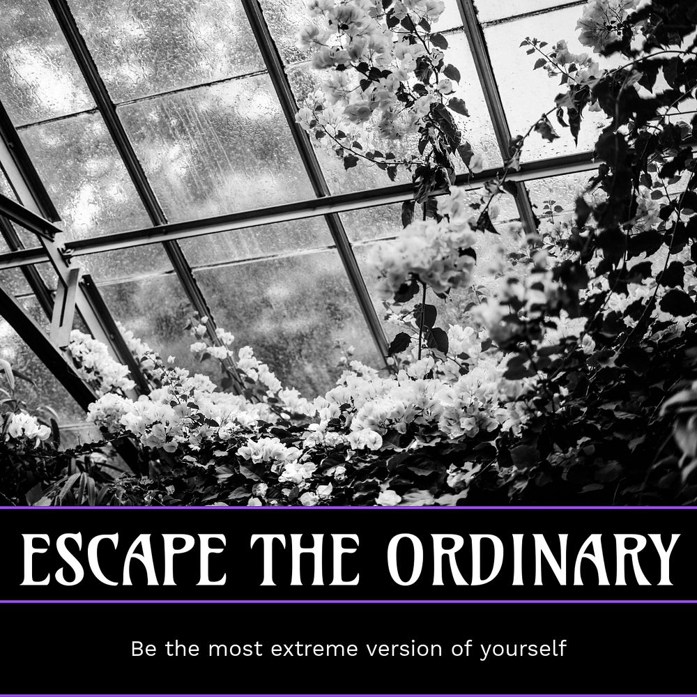 Inspirational quote Facebook post template, monochrome editable design