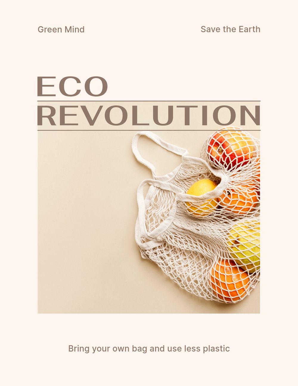 Eco revolution flyer editable template, sustainable business ad