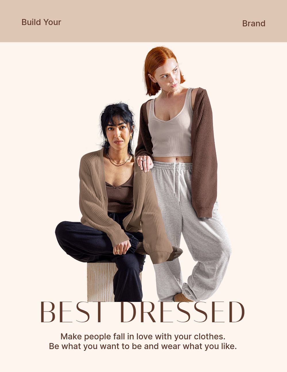 Women's loungewear flyer editable template, fashion ad