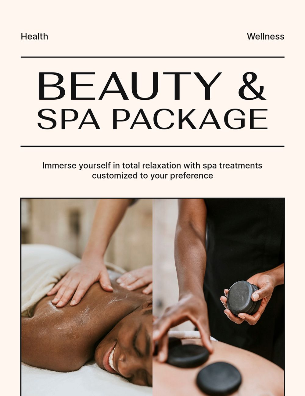 Beauty, spa flyer editable template, wellness business ad