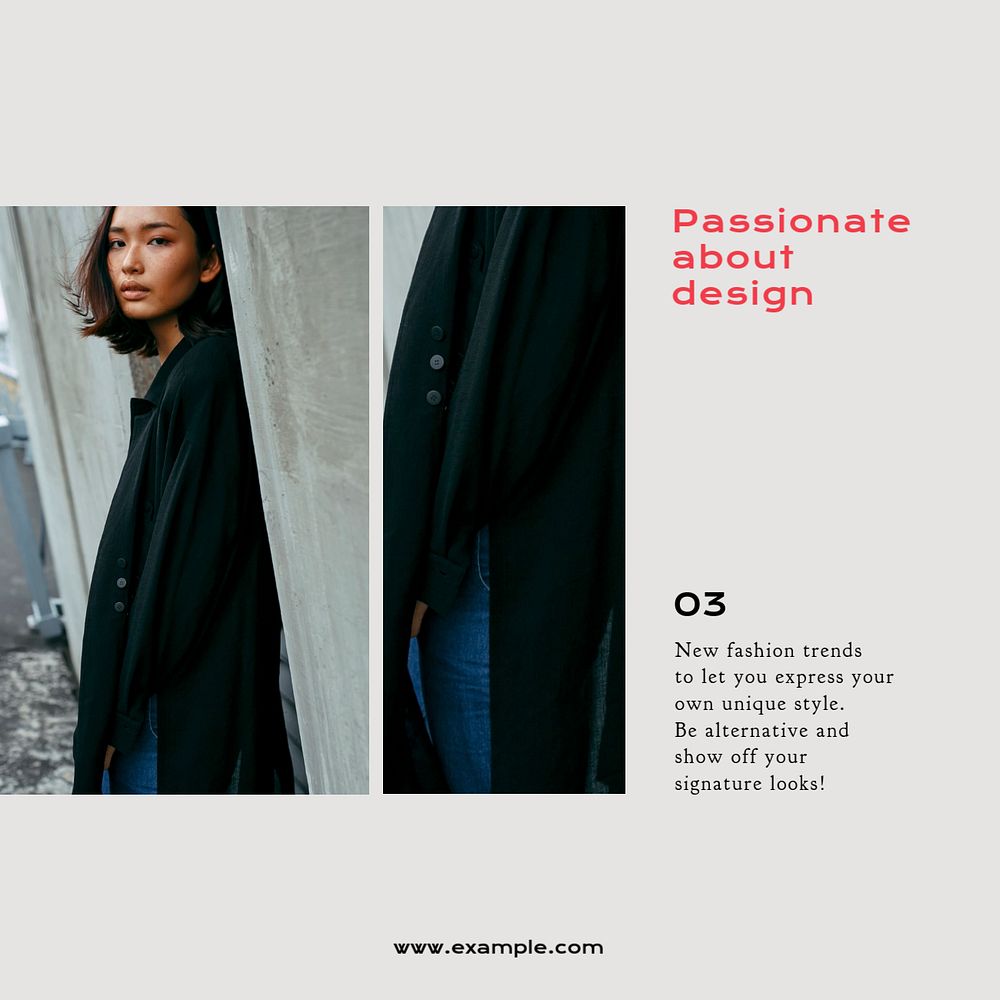 Women’s fashion Instagram post template, editable design