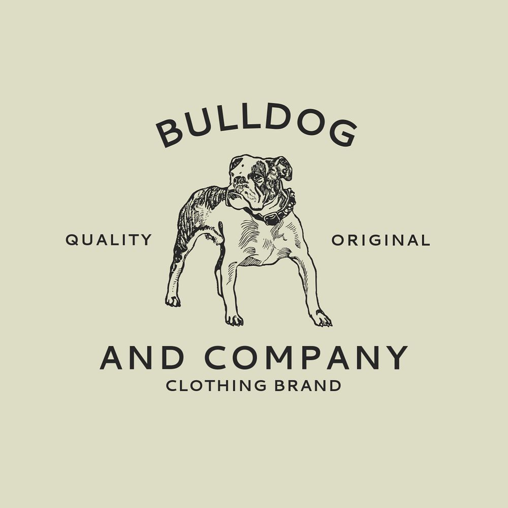 Customizable dog logo, clothing business branding design