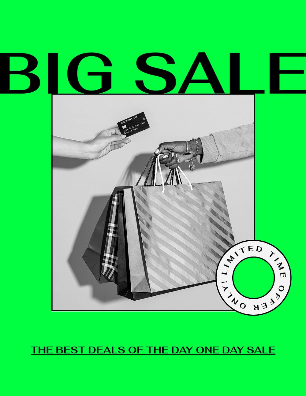 Big sale flyer template, editable design