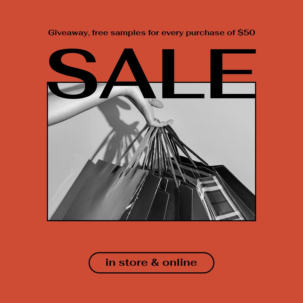 Shopping sale Instagram post template, editable design
