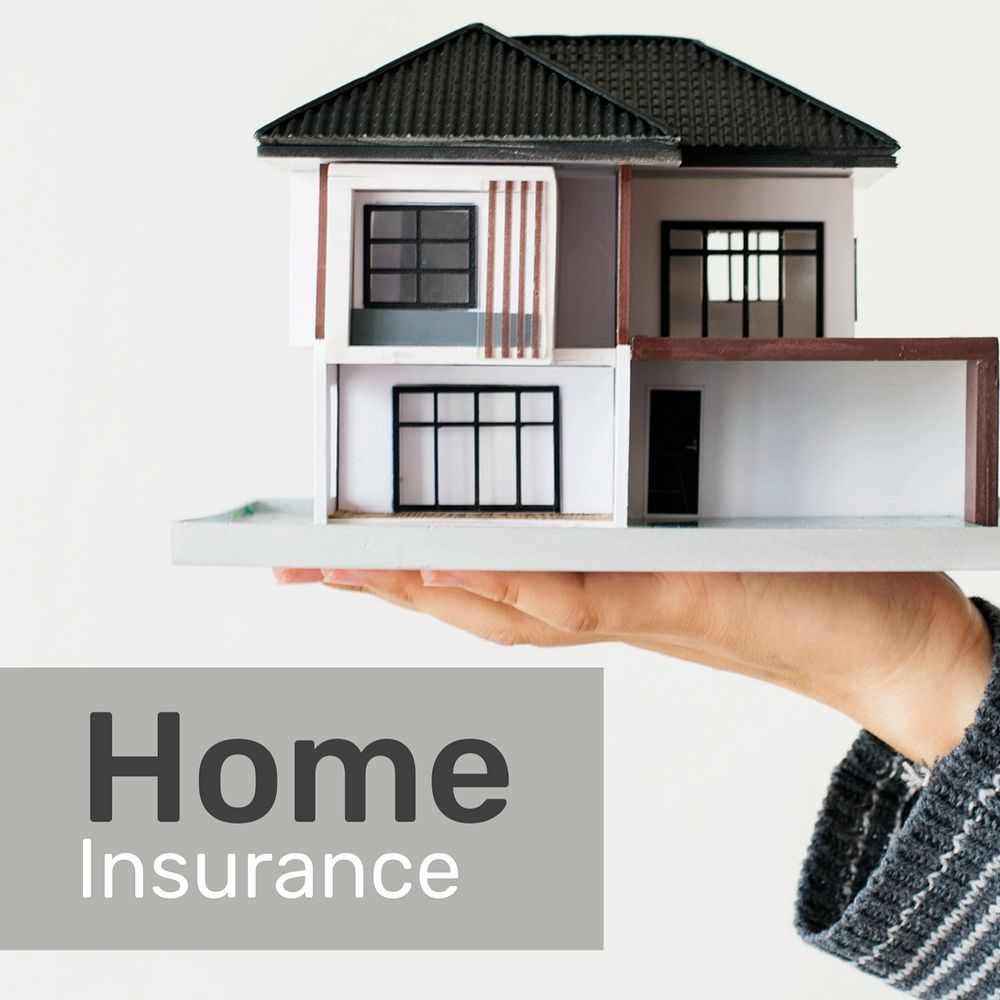 Home insurance Instagram post template, property protection