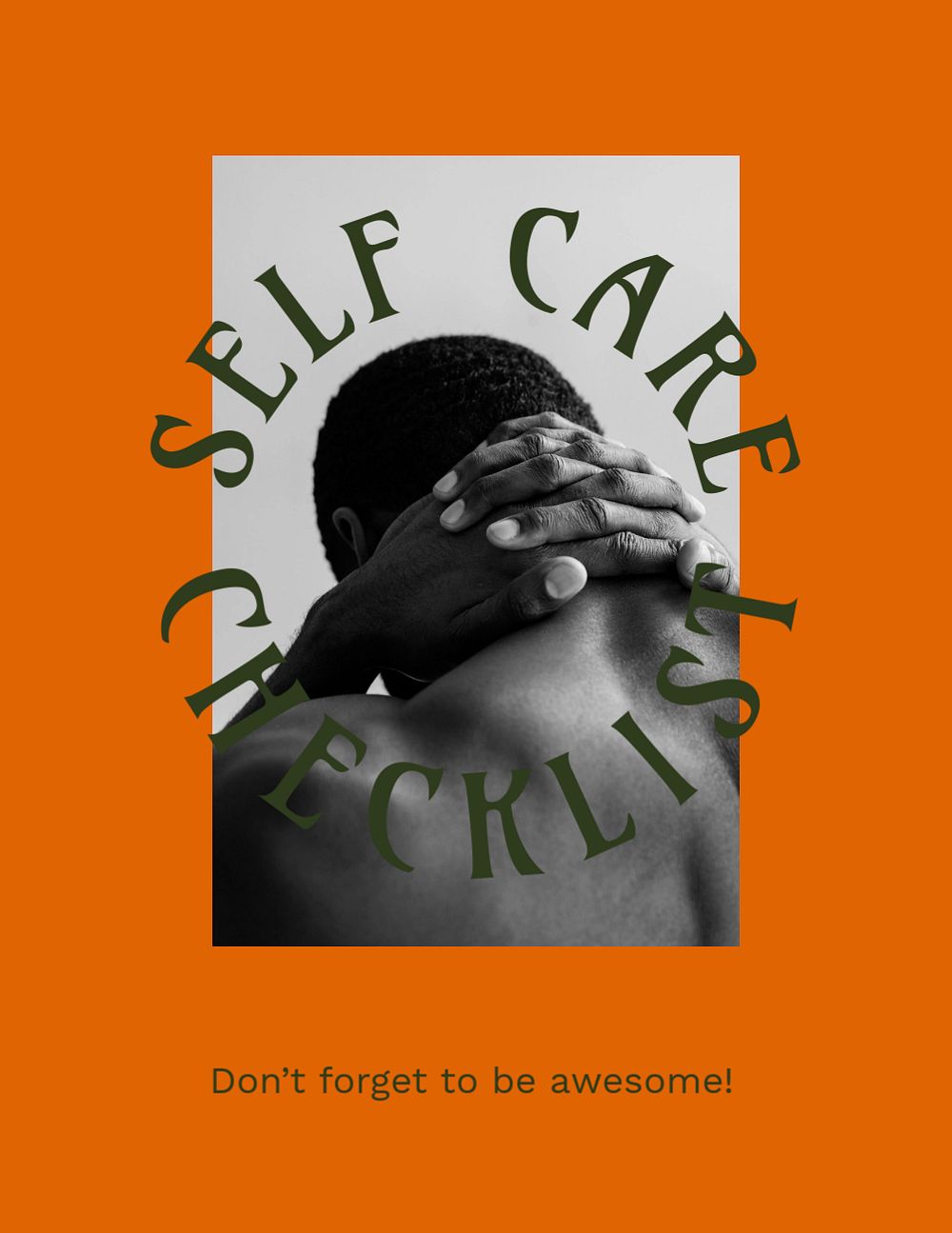 Self care flyer template, orange editable design