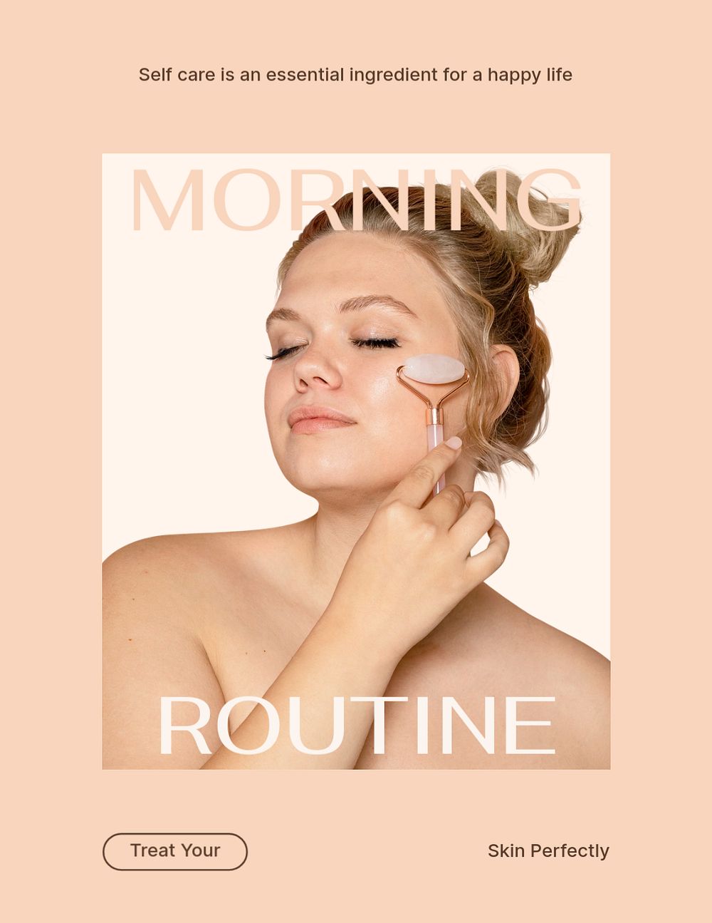 Morning routine flyer editable template, beauty care