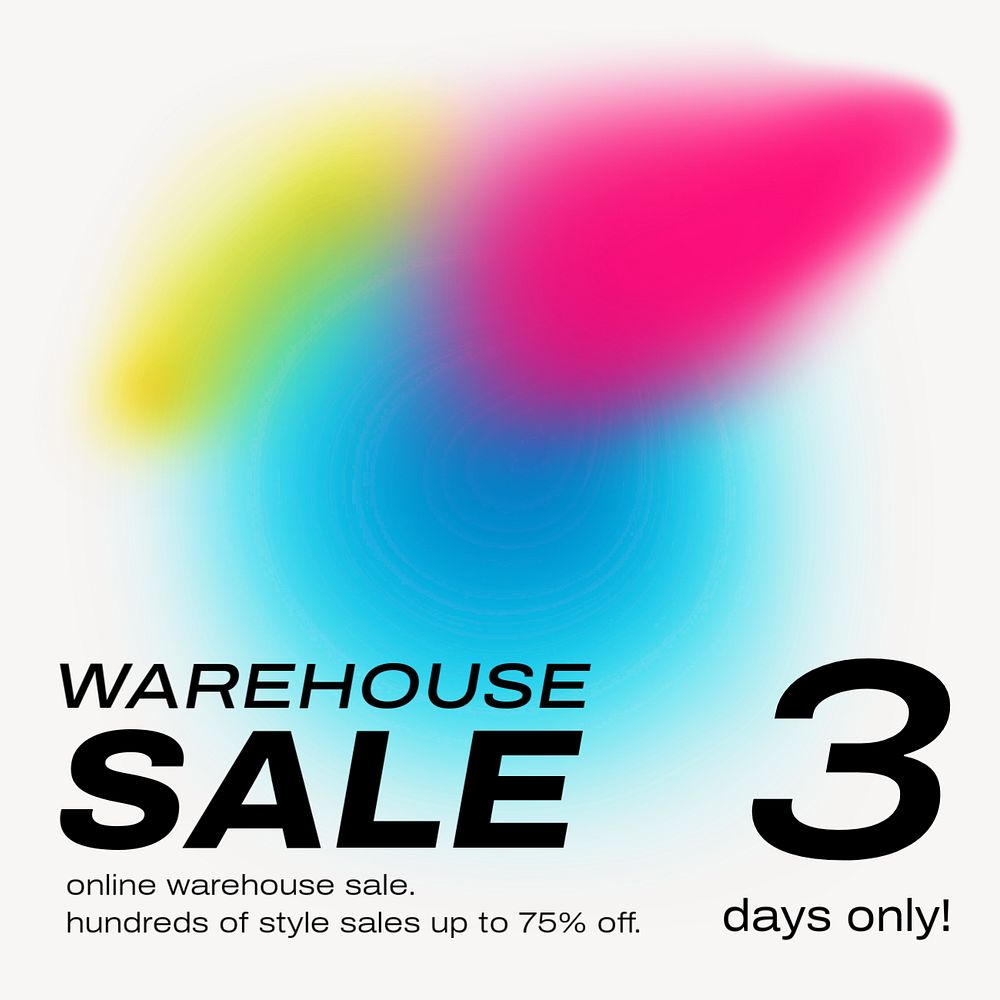 Warehouse sale Instagram ad template, editable design