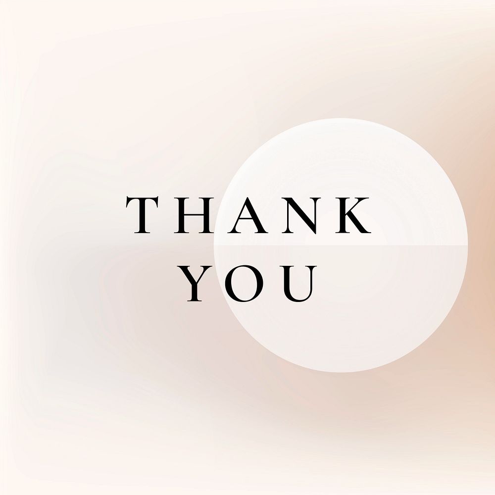 Thank you instagram post template, beige gradient, editable text