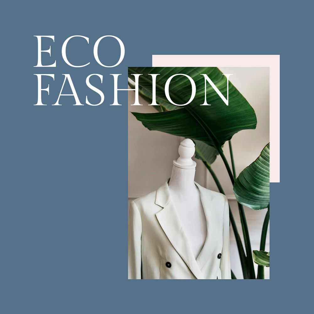 Eco fashion Instagram post template, sustainable clothing brand