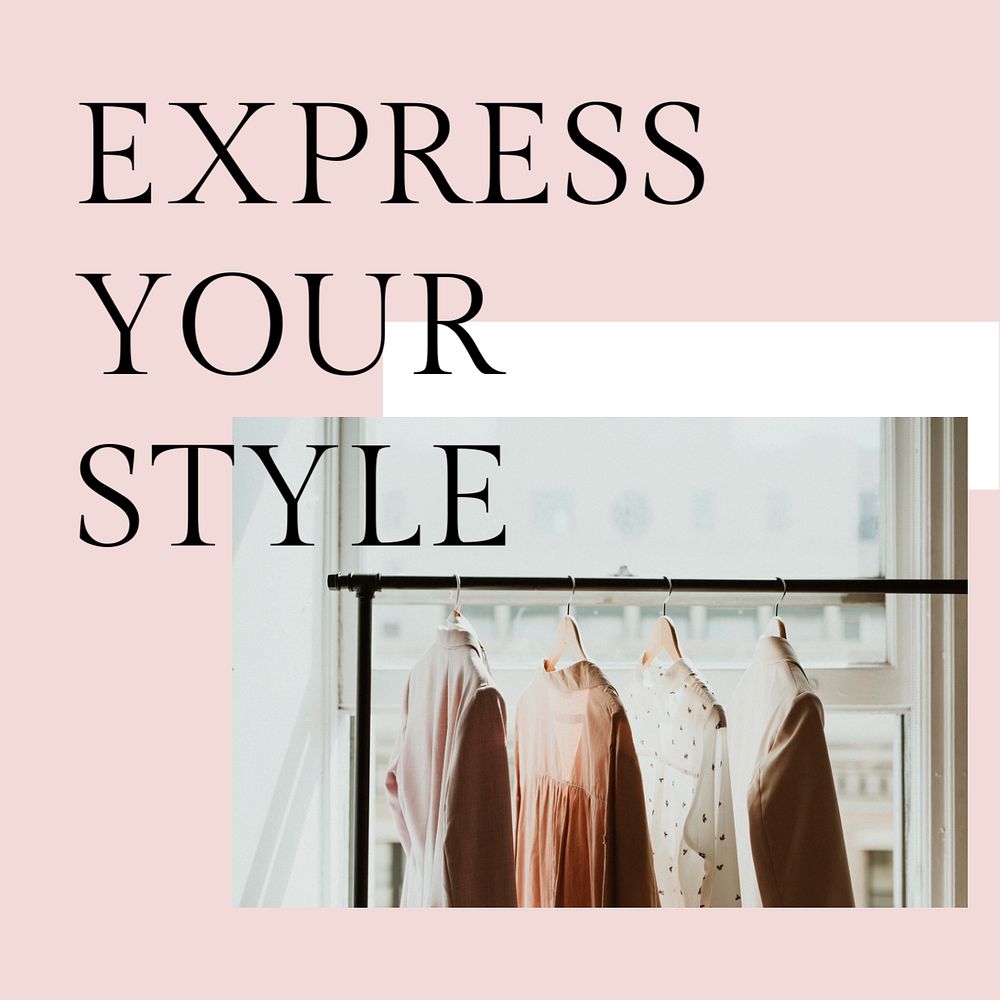 Minimal fashion Instagram post template, clothing business branding