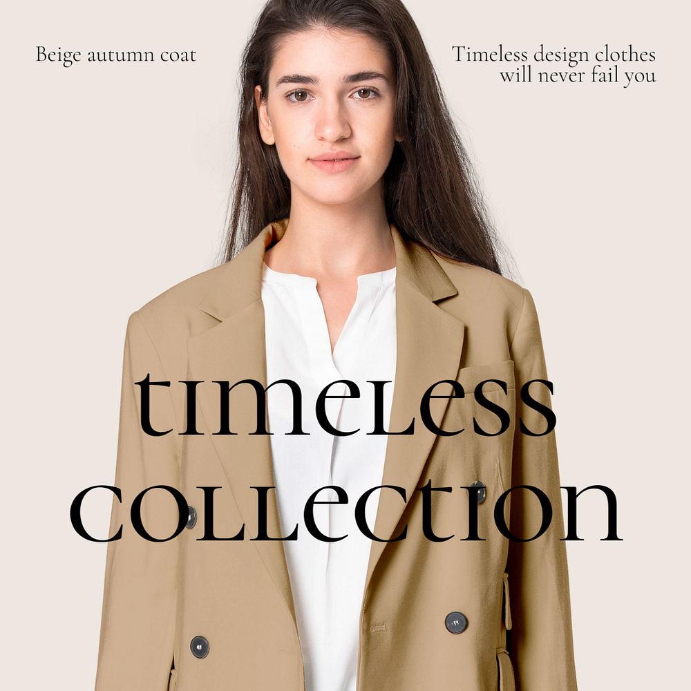 Autumn's fashion Instagram post template, editable brown design