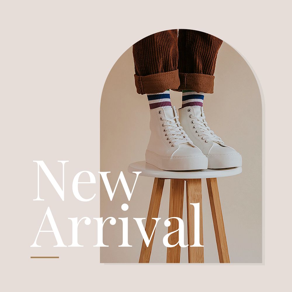 Fashion minimal instagram post template, new arrival, editable text