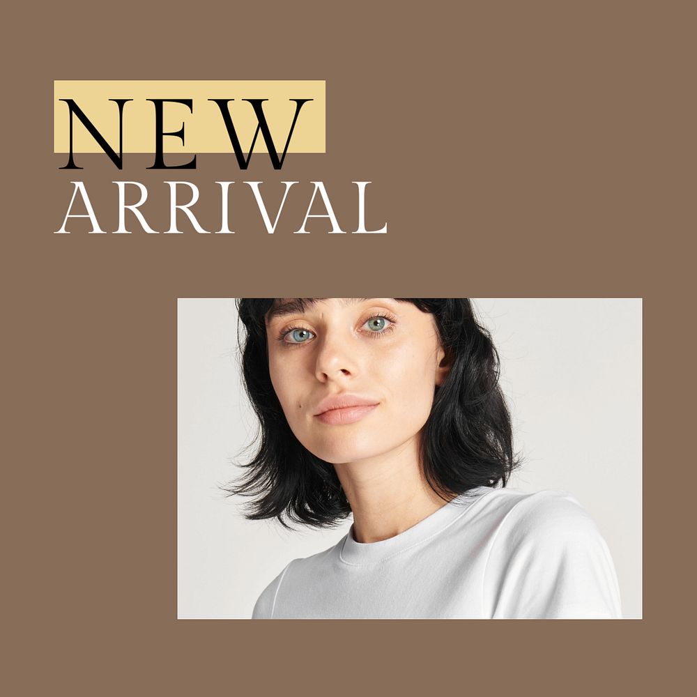 Fashion minimal instagram post template, new collection, editable text
