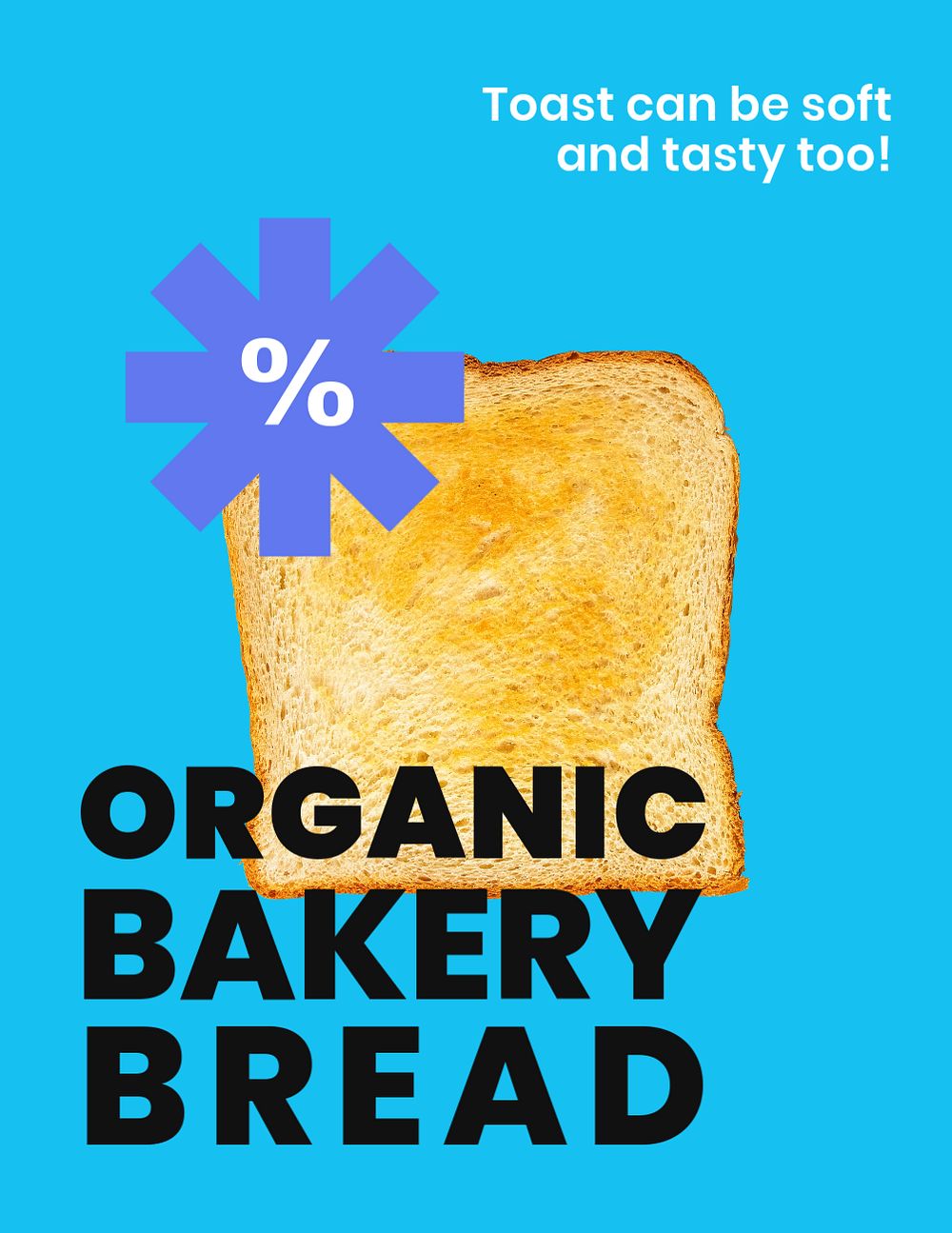 Toast breakfast flyer editable template, bakery advertisement