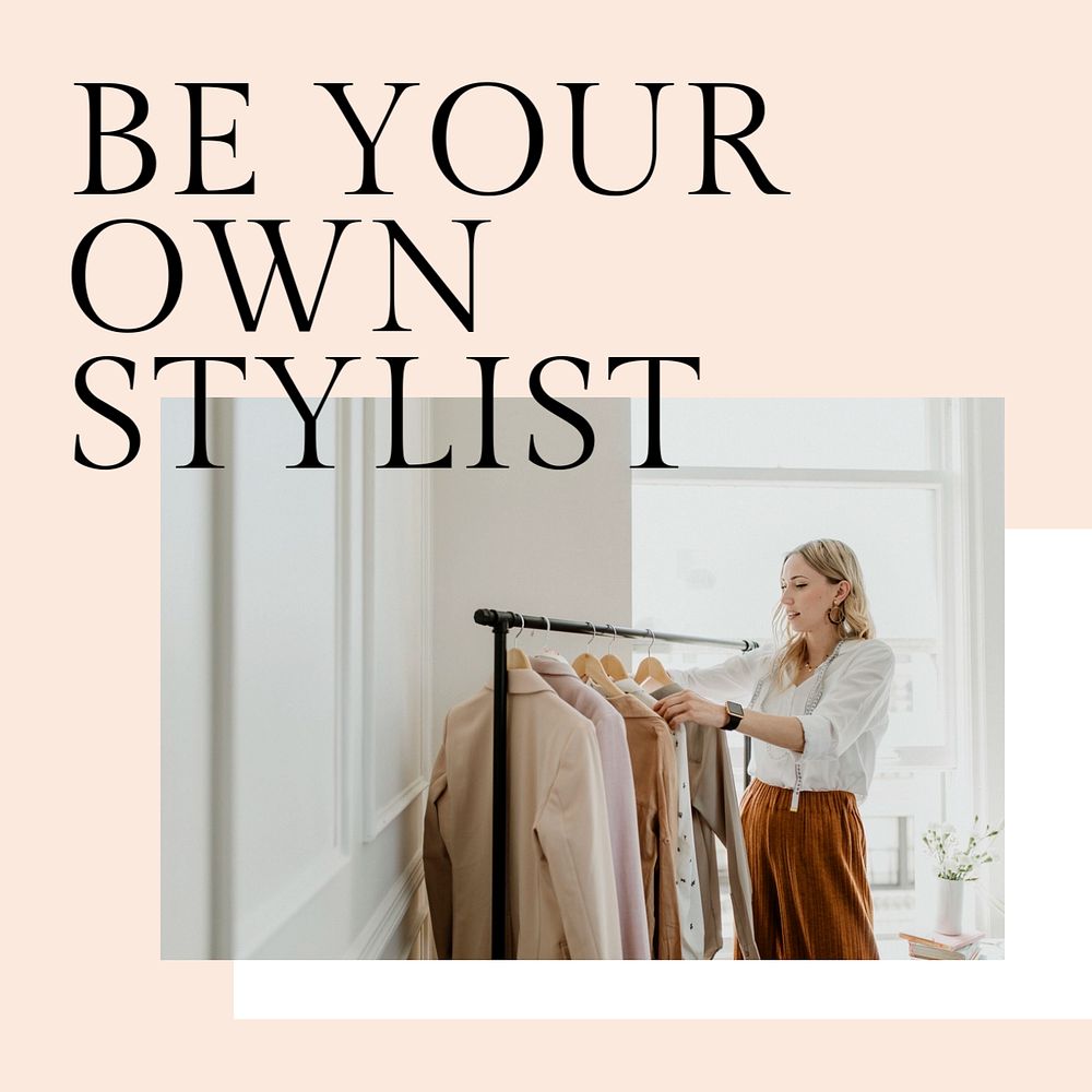 Fashion stylist Instagram post template, clothing brand