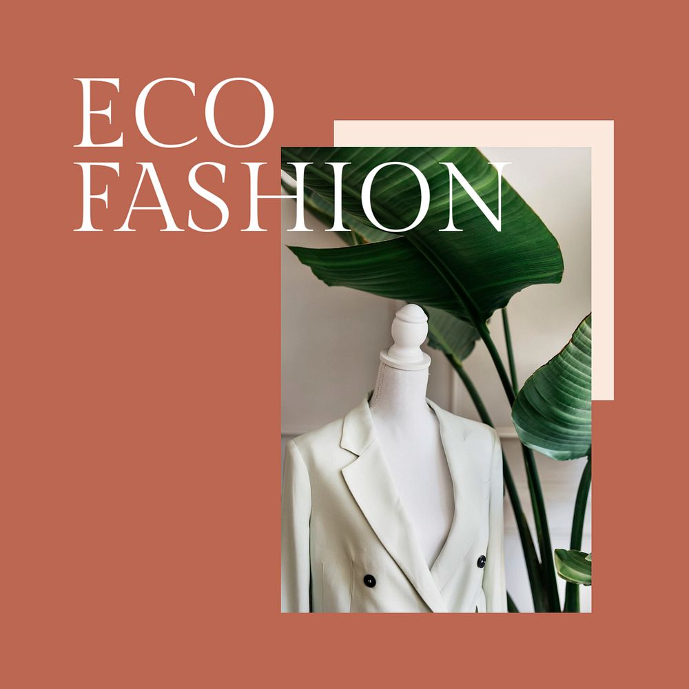 Eco fashion Instagram post template, sustainable clothing brand