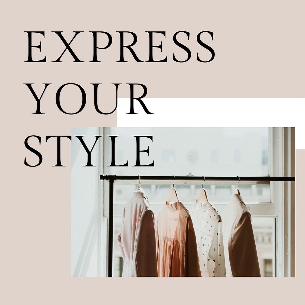 Minimal fashion Instagram post template, clothing business branding