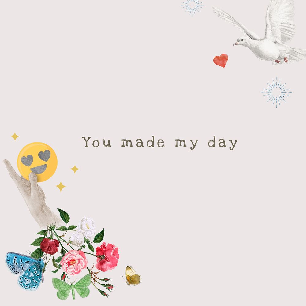 Floral aesthetic Instagram post template, love quote