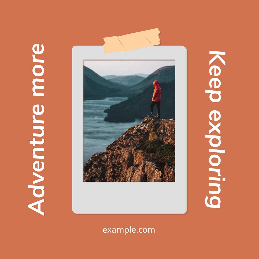 Travel aesthetic Instagram post template, tour agency ad