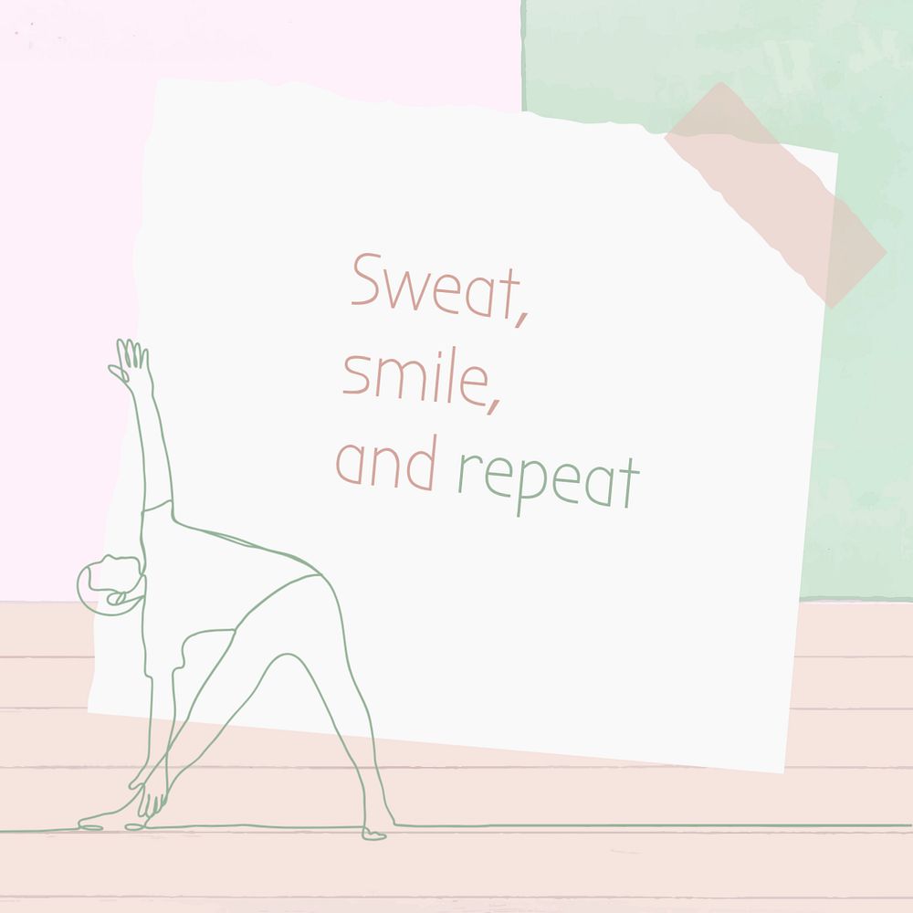 Exercise Instagram post template,  hobby line art design 