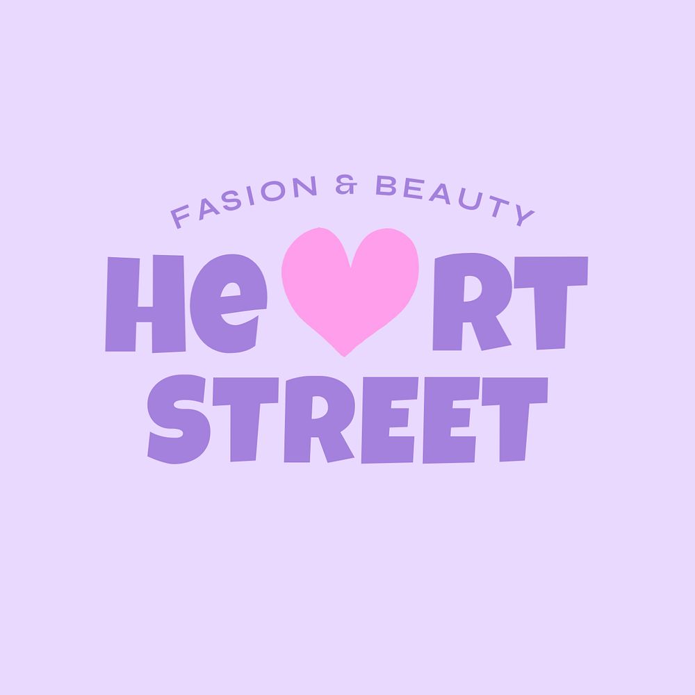 Y2K fashion logo template, purple aesthetic design