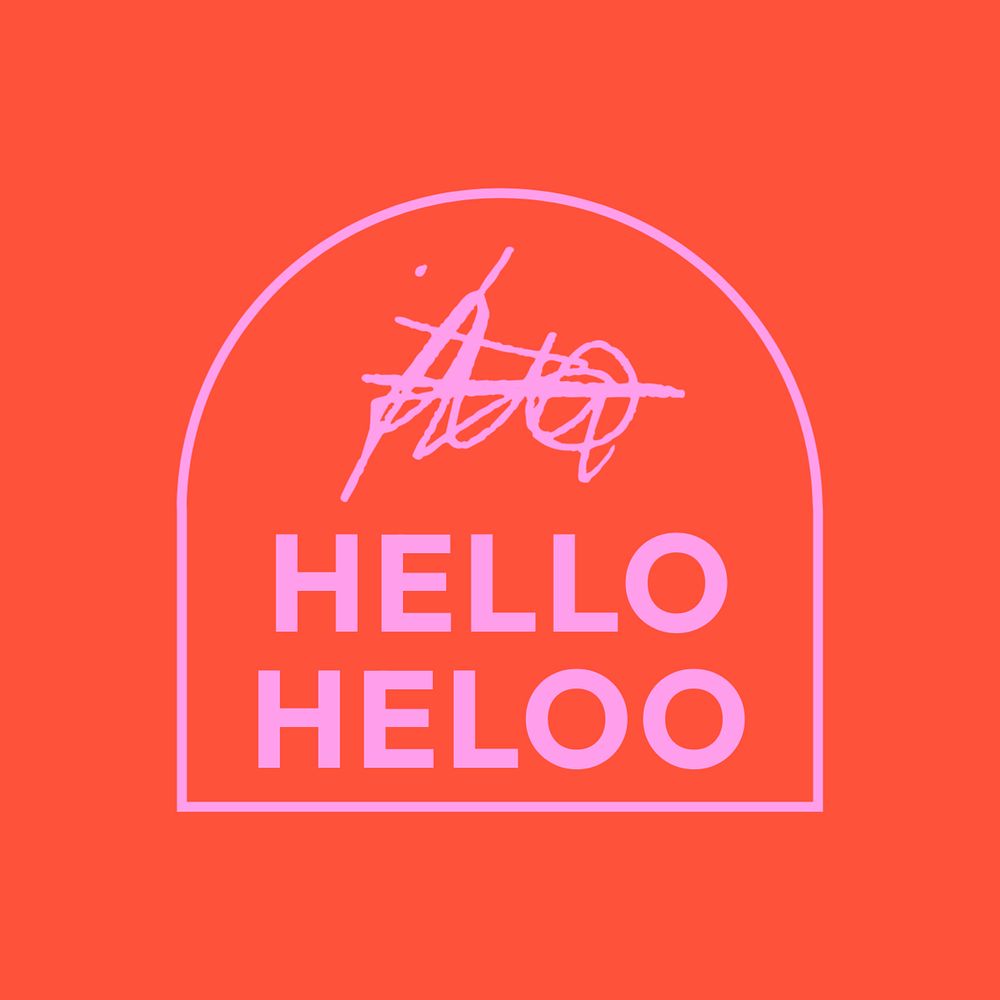 Hello pink logo template, arch shape design