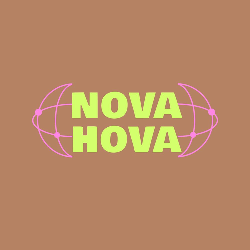 Y2K nova logo template, retro aesthetic