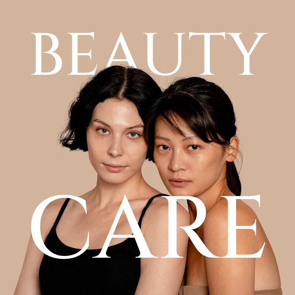 Beauty care Instagram post template, editable brown design