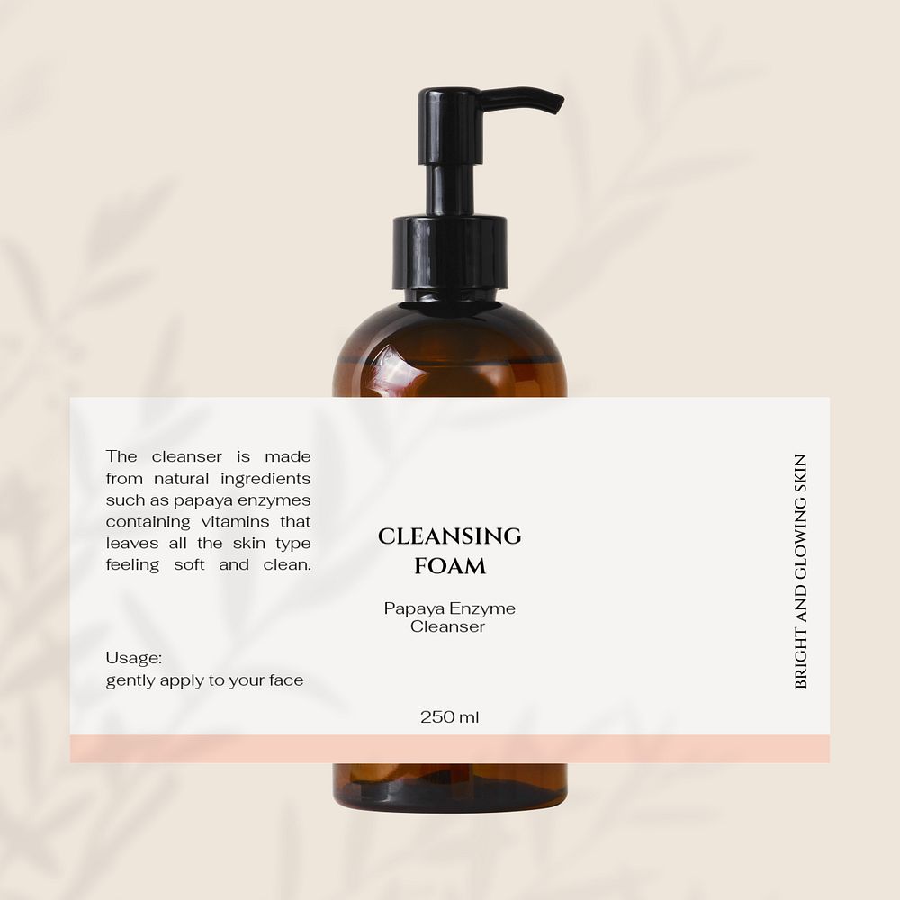 Facial cleansing Instagram post template, editable brown design