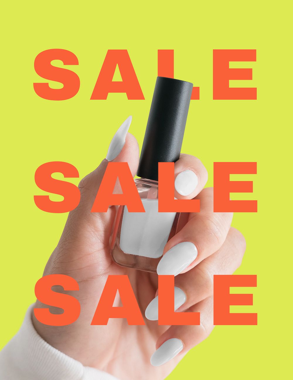 Beauty sale flyer editable template, nail polish photo