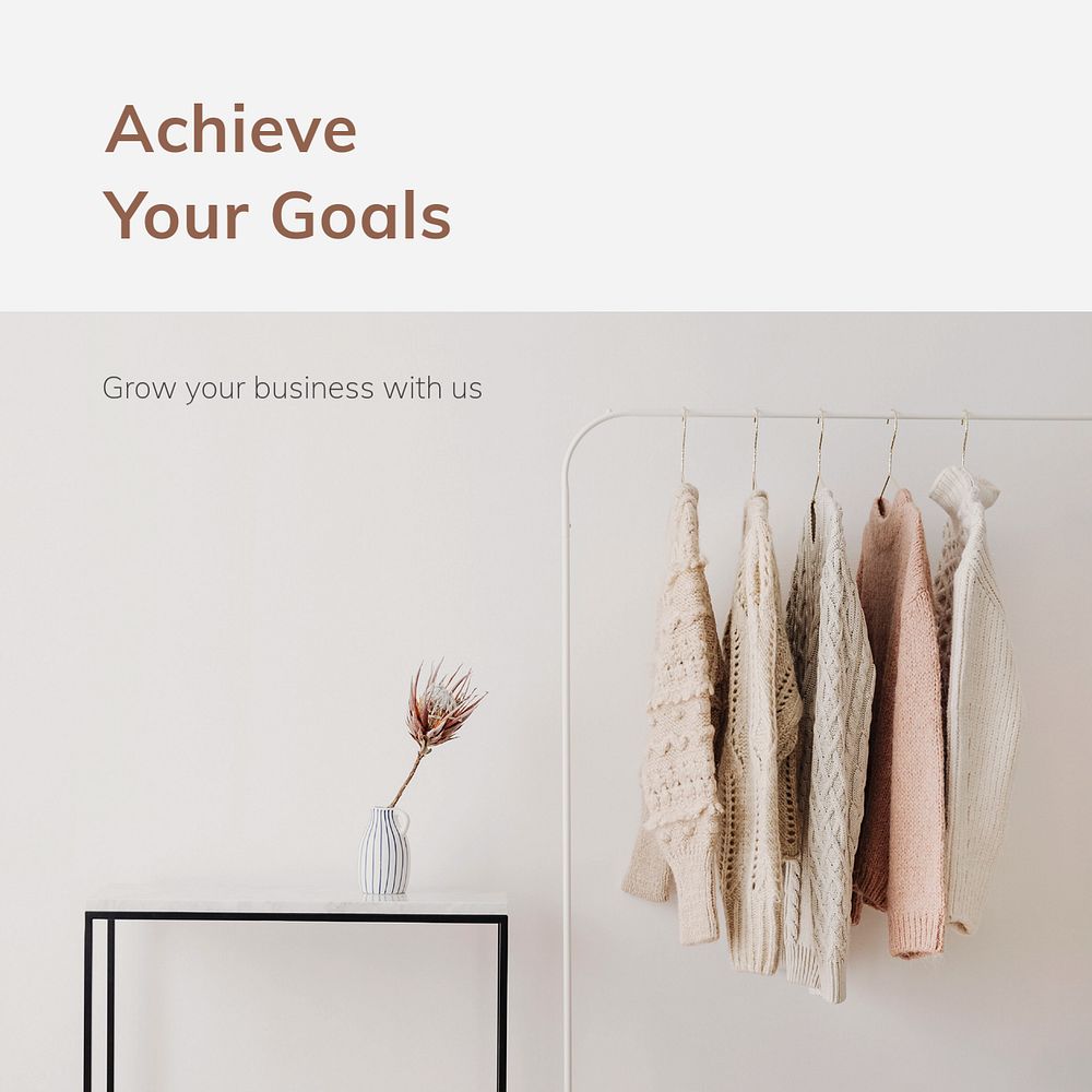 Business strategy instagram post template, minimal aesthetic, editable text