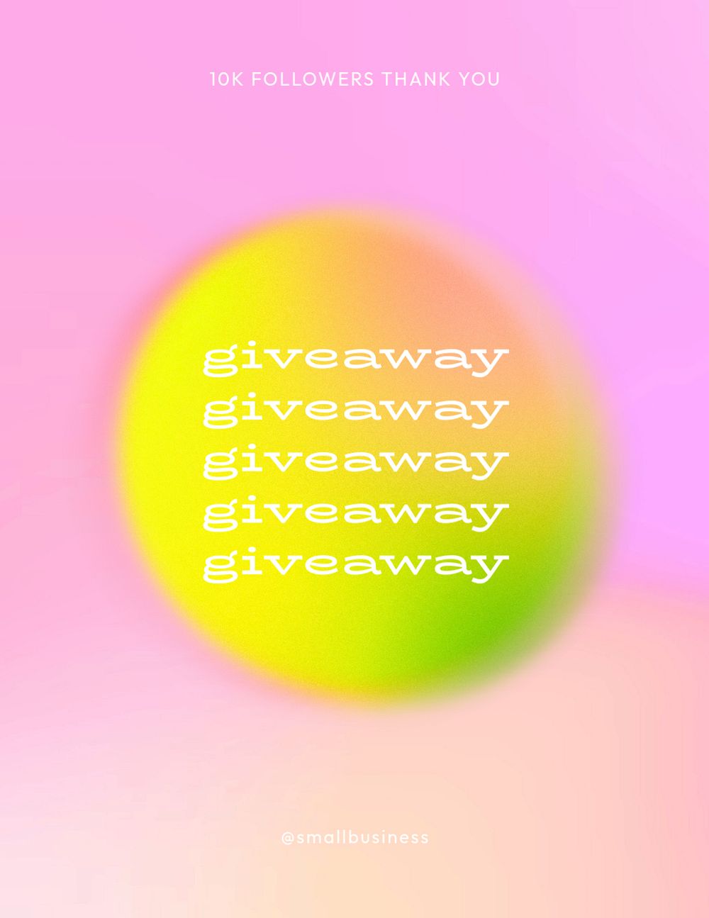 Giveaway editable flyer template, gradient design 