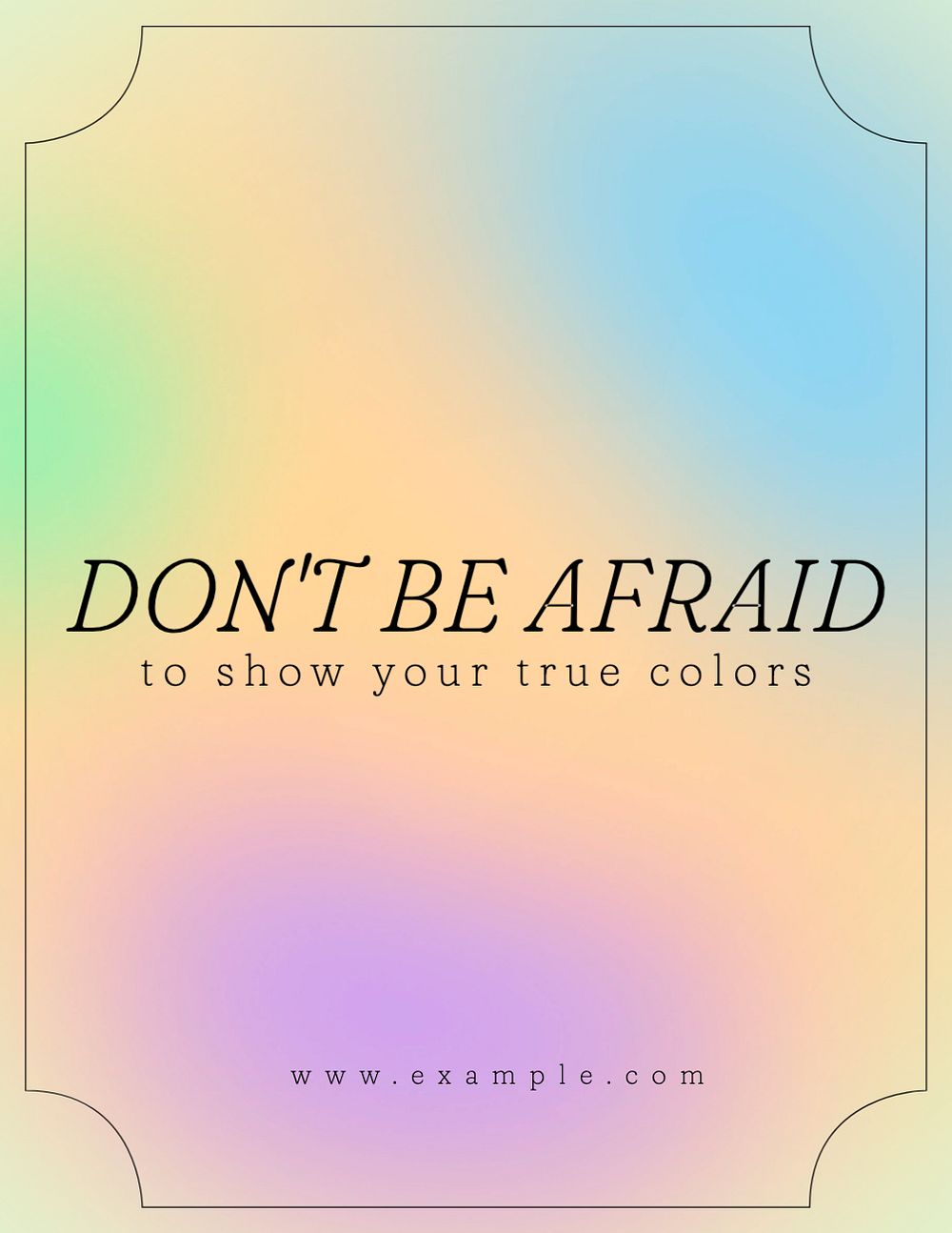 Be yourself editable flyer template, gradient design 