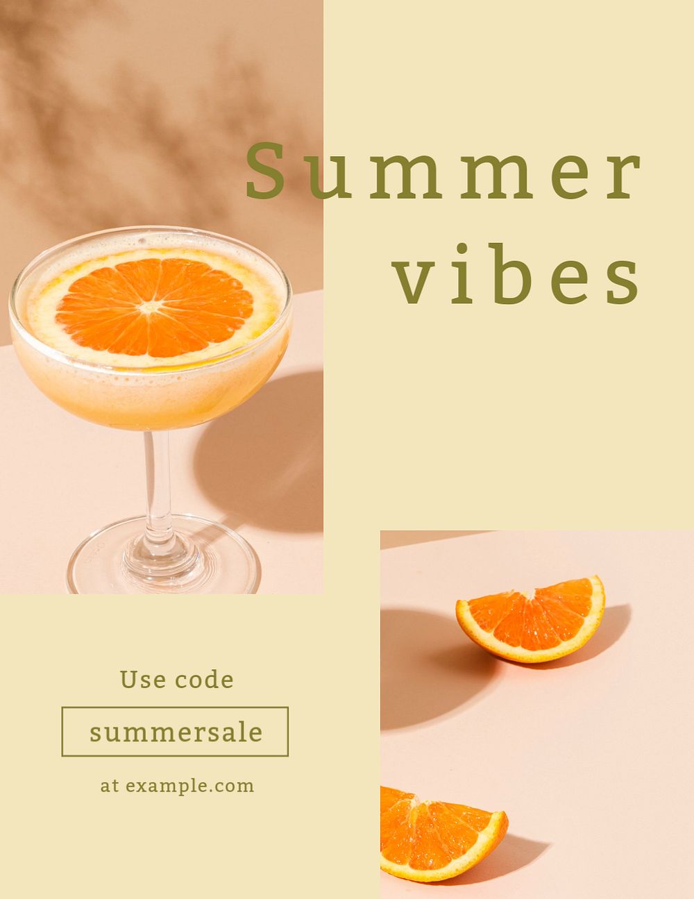 Summer vibes flyer template, editable design