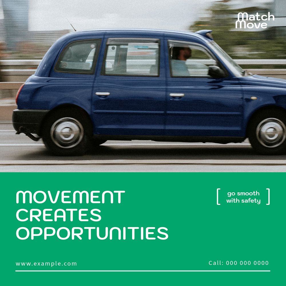 Driving service Instagram post template, editable design