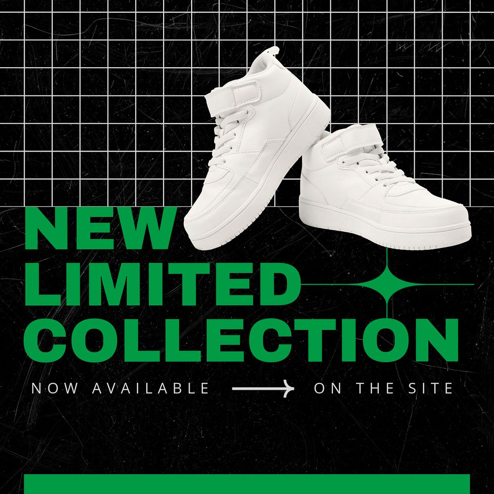 Limited collection Instagram post template, sneakers fashion