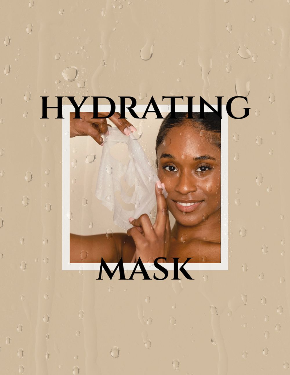 Hydrating mask flyer template, editable brown design