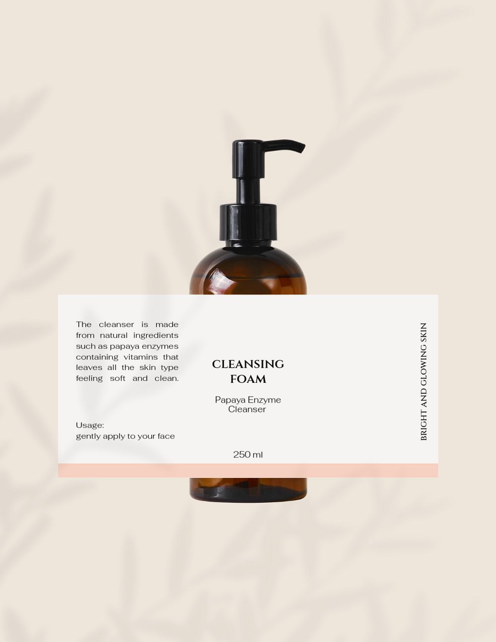 Facial cleansing flyer template, editable brown design