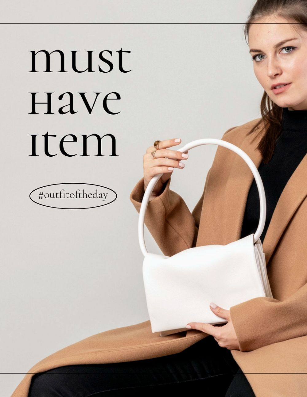 Women's fashion flyer template, editable brown design
