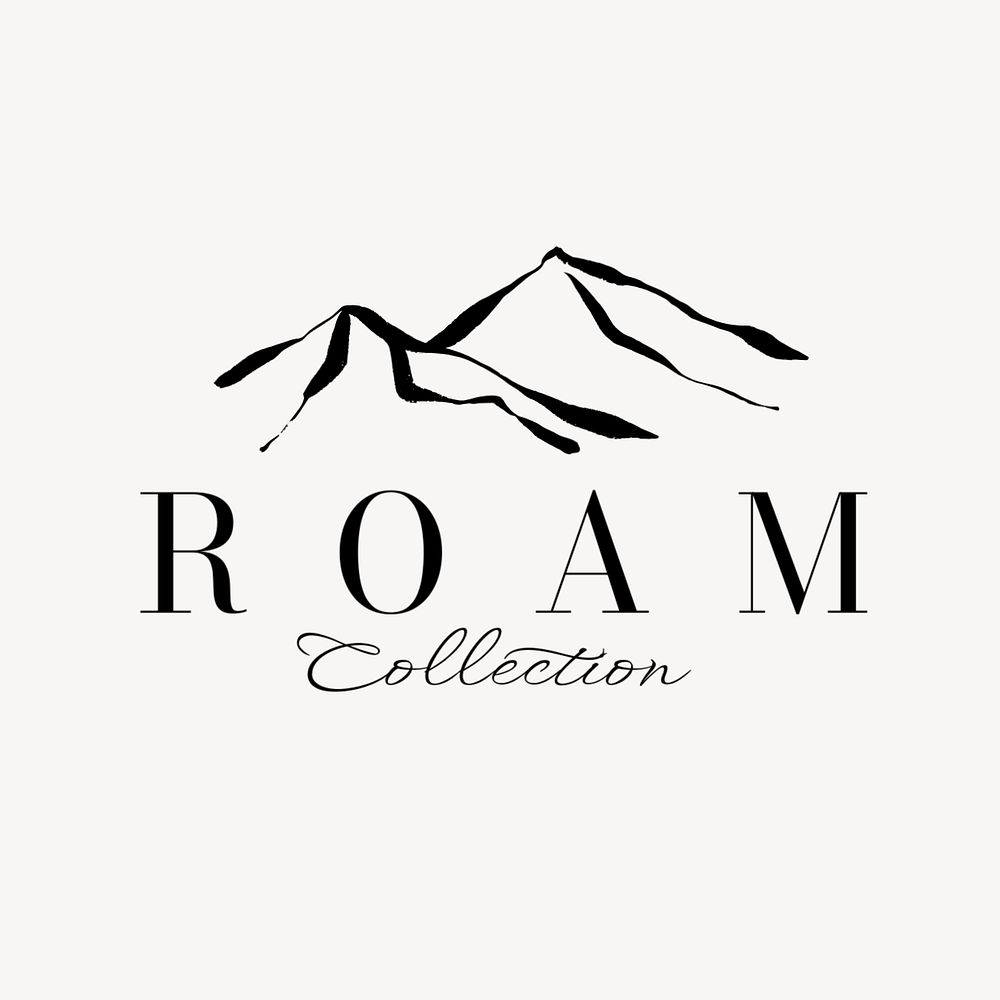 Minimal business logo template, mountain illustration